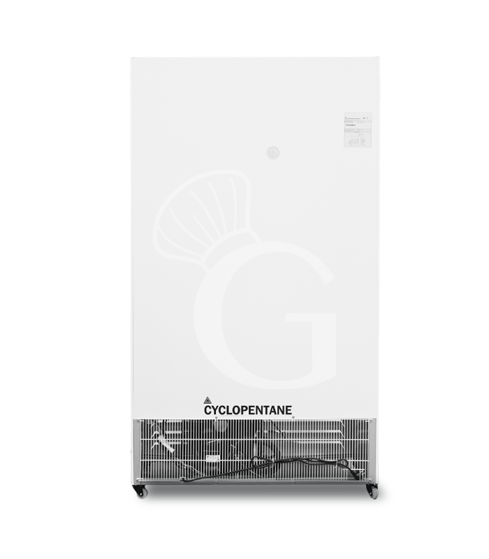Expositor refrigerado ventilado para bebidas, 2 puertas abatibles, canopy iluminado, capacidad 632 L,+2°C/+10°C, color blanco.