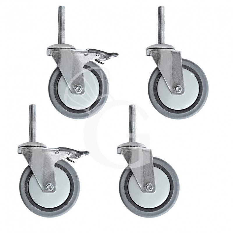 Kit 4 ruedas para mesas simples , de las cuales 2 con freno
