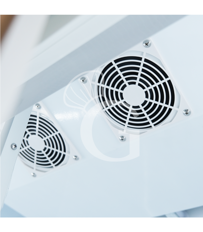 Frigorífico expositor para bebidas, ventilado, con 2 puertas correderas, con canopy, 590 L, 2°C/+10°C, color blanco