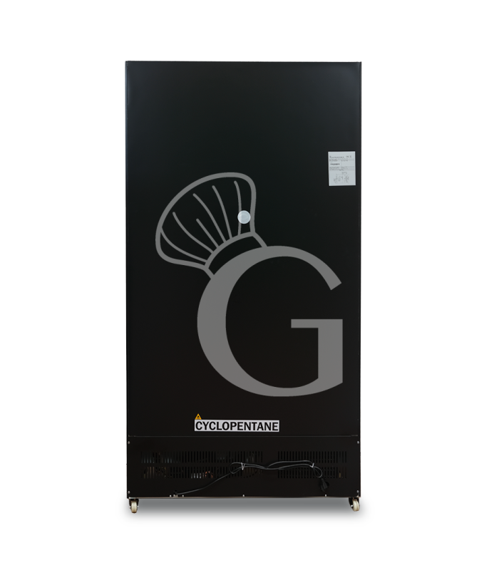 Frigorífico expositor para bebidas, ventilado, con 2 puertas batientes, 632 L, 2°C/+10°C, color negro