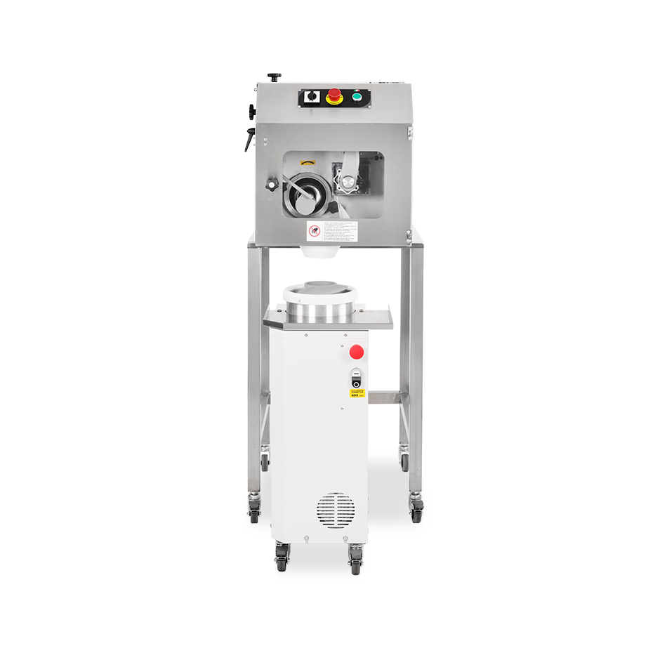 Combo boleadora maxi en acero inox y porcionadora combinadas con soporte en acero inox hasta 300 g