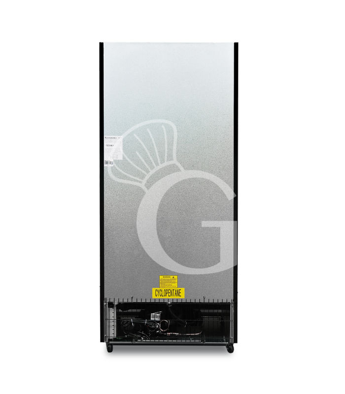 Expositor refrigerado ventilado para bebidas con doble puerta corredera - 490 L ,+2 °C / +10 °C, color negro