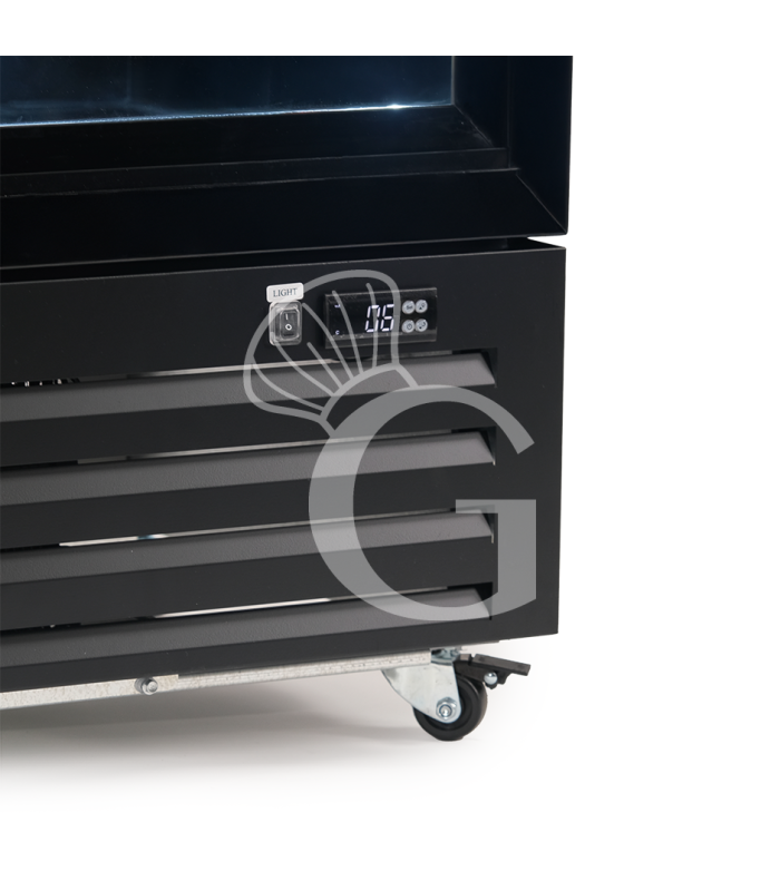 Expositor refrigerado ventilado para bebidas con doble puerta corredera - 490 L ,+2 °C / +10 °C, color negro