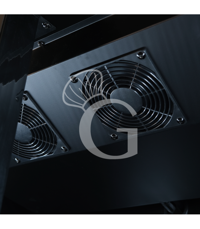 Expositor ventilado para bebidas 2 puertas batientes, 590 LT 2°C / +10°C color negro