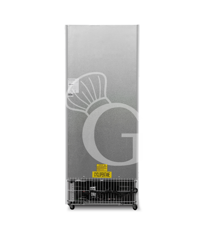 Expositor refrigerado ventilado para bebidas con 2 puertas abatibles, 490 L, temperatura +2 °C/+10 °C, color blanco