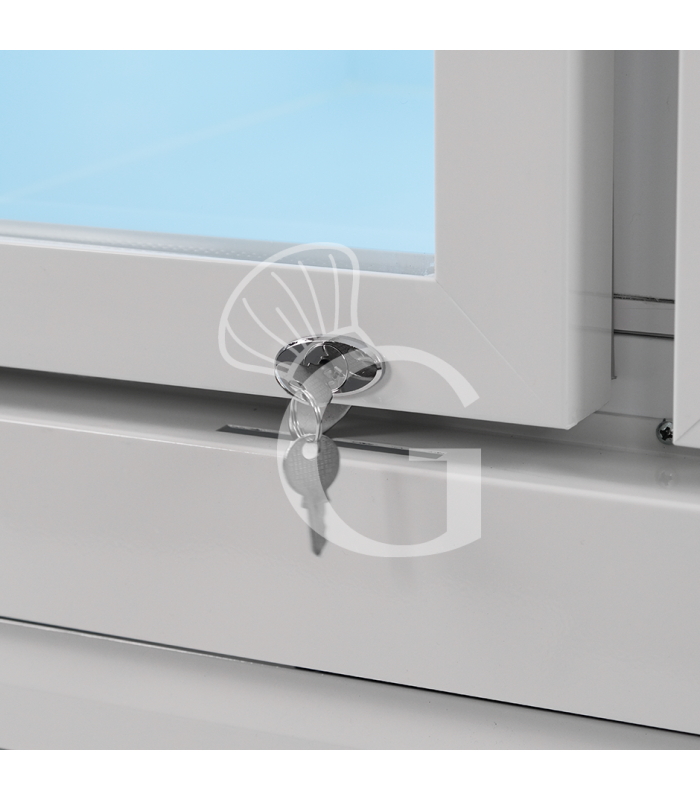 Expositor refrigerado ventilado para bebidas con 2 puertas abatibles, 490 L, temperatura +2 °C/+10 °C, color blanco