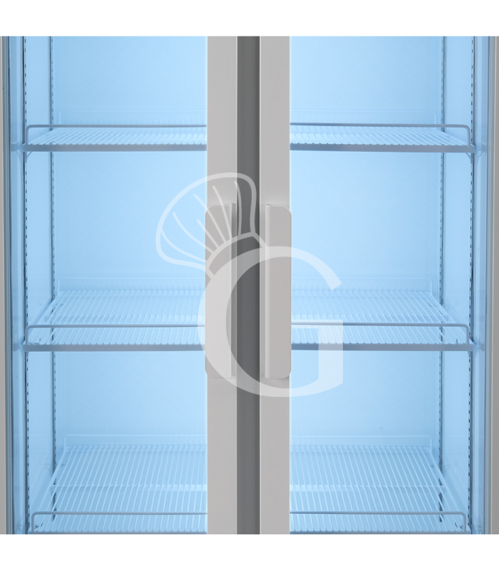 Expositor ventilado para bebidas 2 puertas batientes, 590 LT 2°C / +10°C color blanco