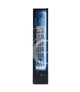 Expositor refrigerado ventilado de puerta batiente 150 LT 2°C/+10°C color negro