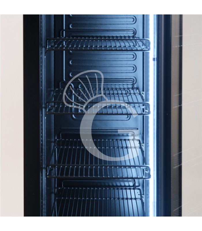 Expositor refrigerado ventilado de puerta batiente 150 LT 2°C/+10°C color negro