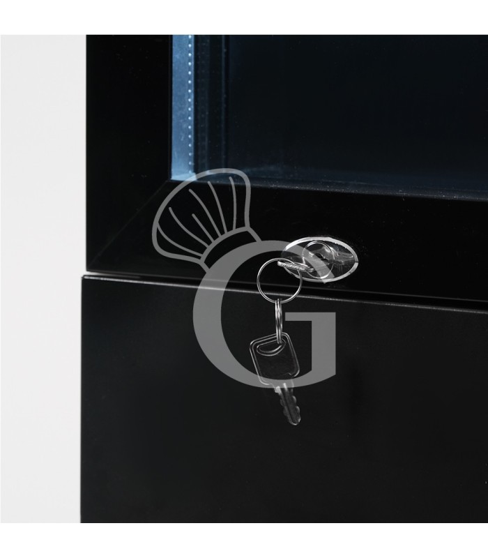 Expositor refrigerado ventilado de puerta batiente 150 LT 2°C/+10°C color negro