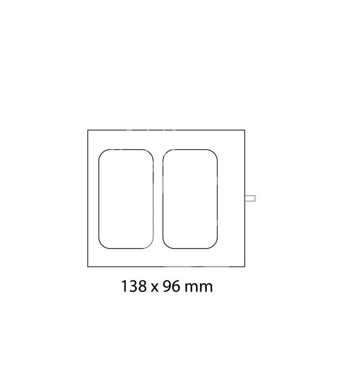 Molde de 138x96 mm con 2 cavidades para selladora térmica modelo TS300