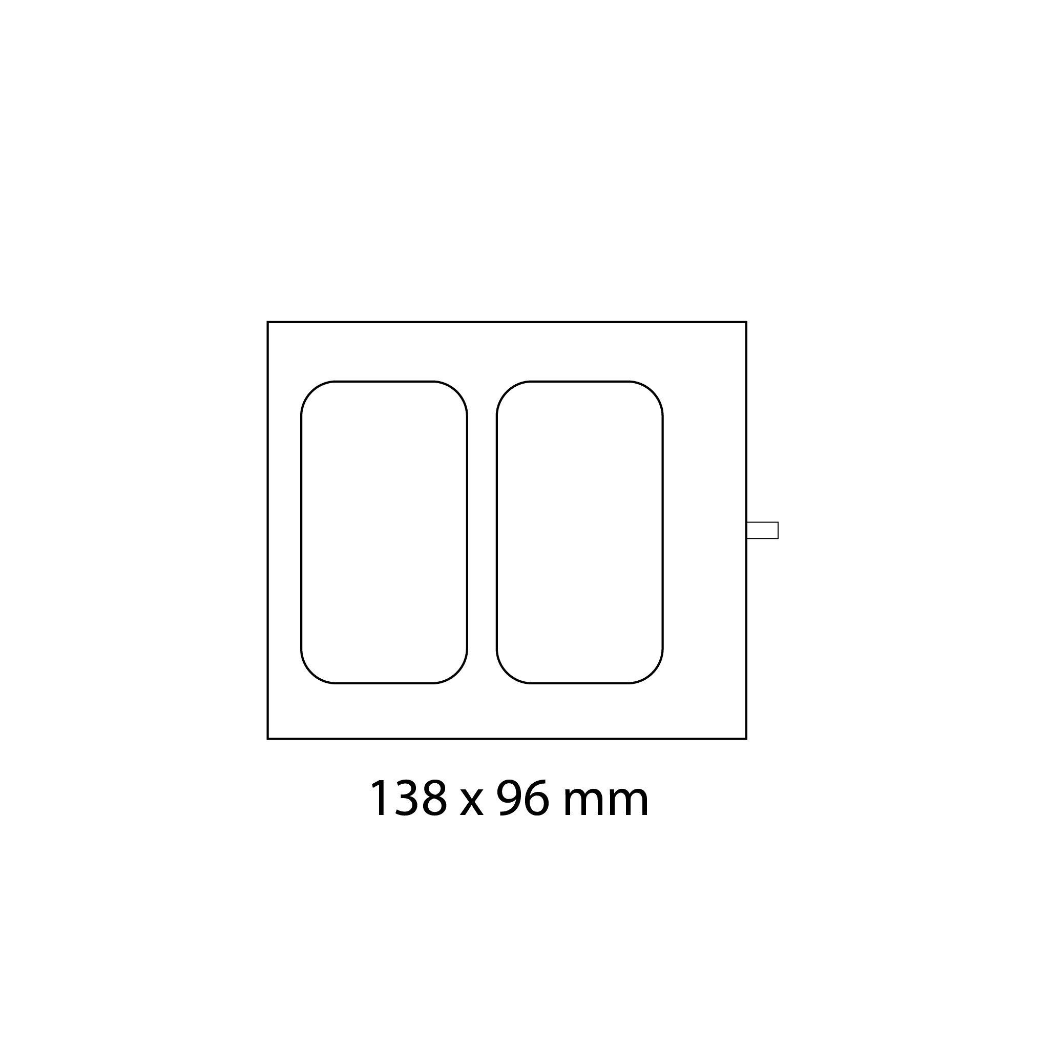 Molde de 138x96 mm con 2 cavidades para selladora térmica modelo TS300