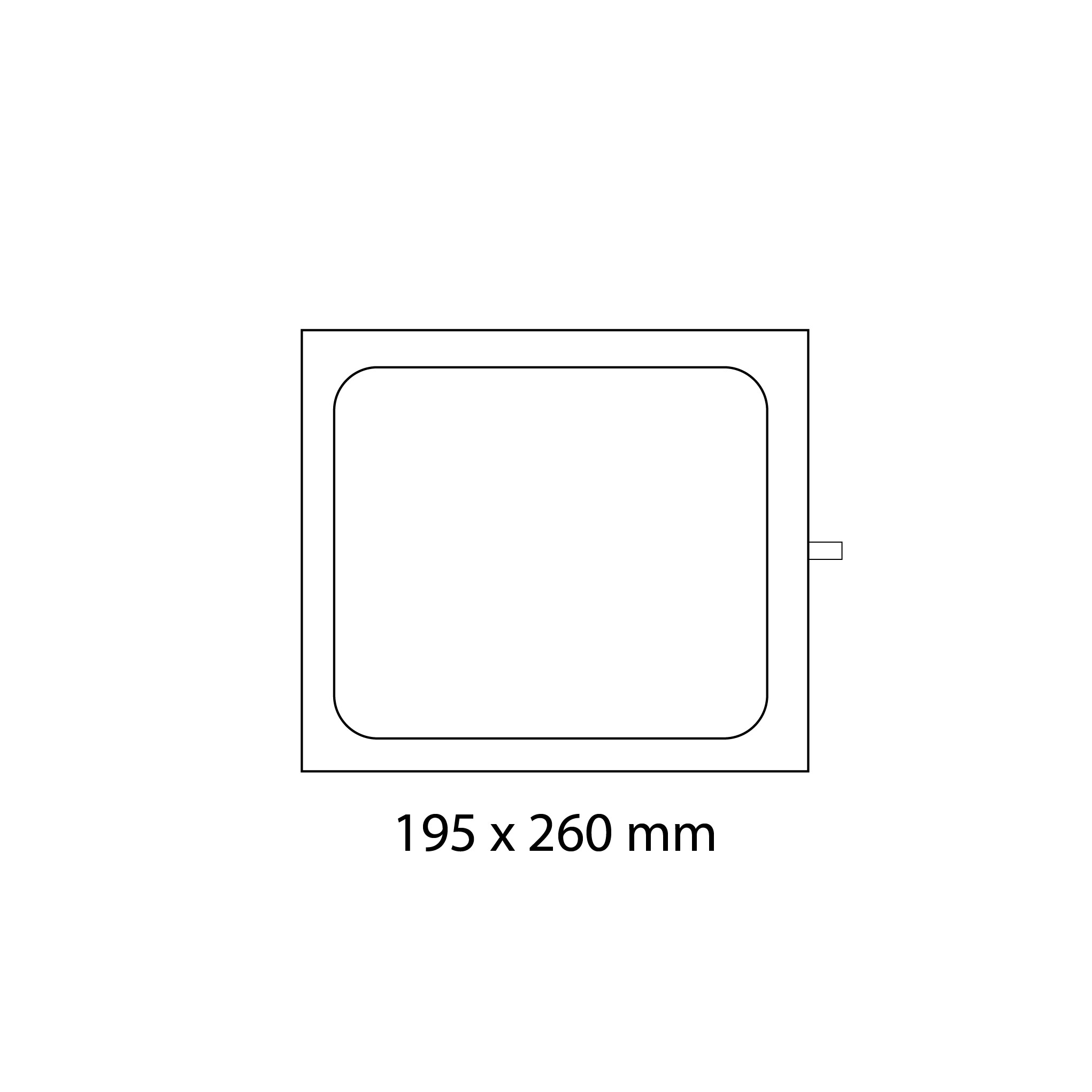 Molde 195x260 mm de 1 envase para termoselladora modelo TS300