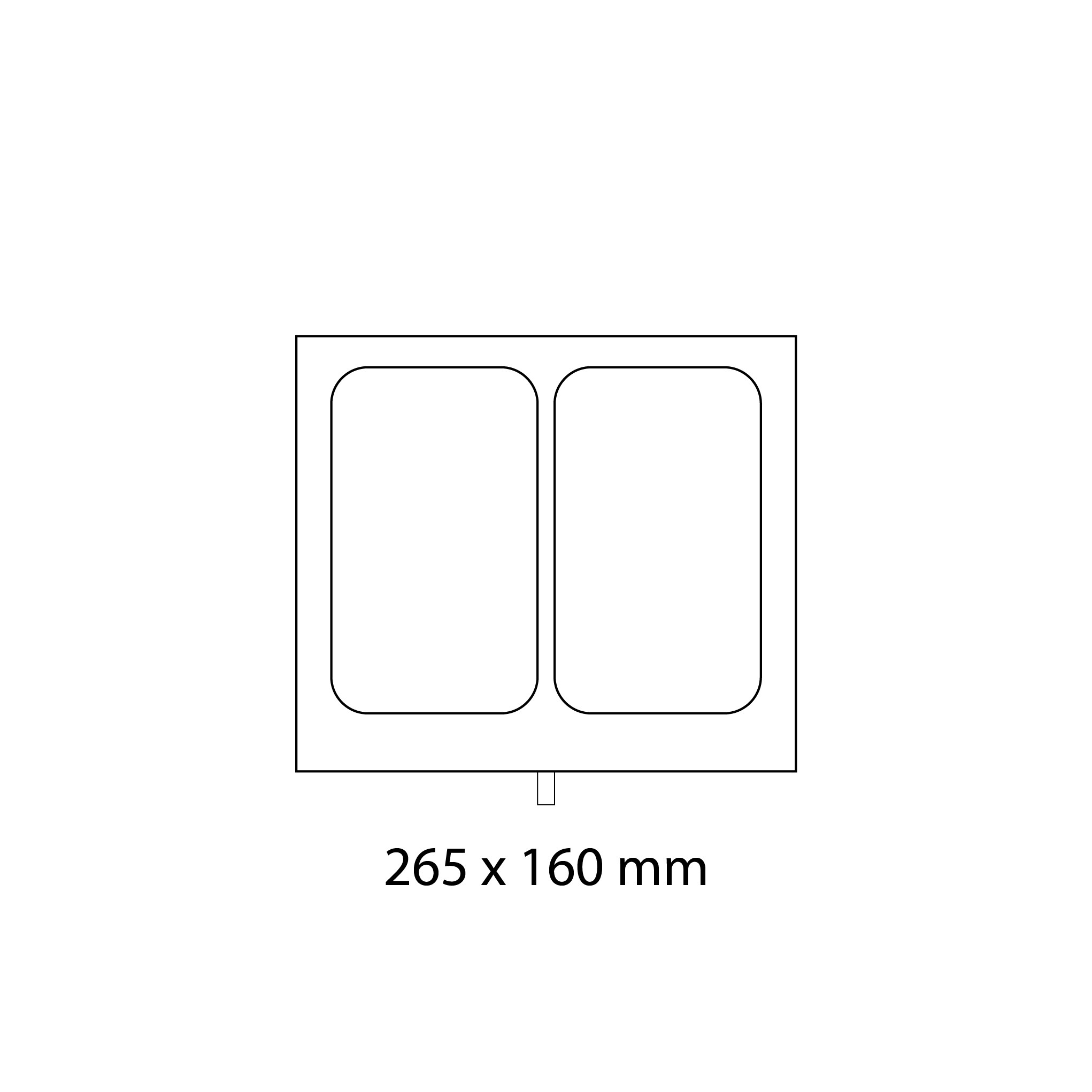Molde 265x160 mm GN1/4 de 2 envases para termoselladora modelo TS400