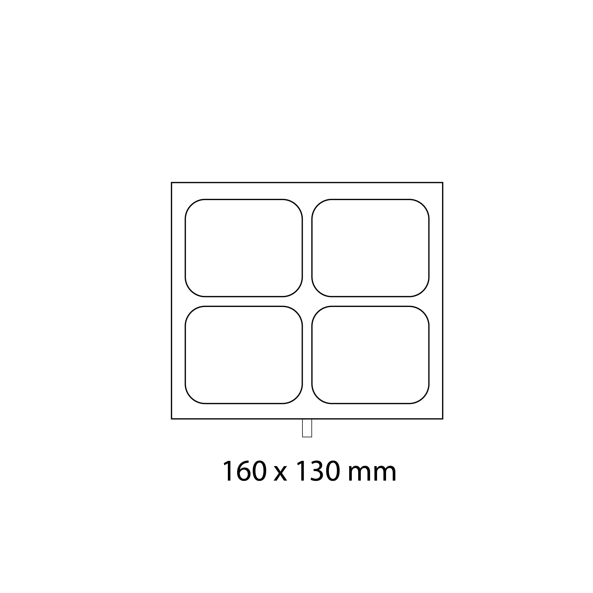 Molde 160x130 mm GN1/8 de 4 envases para termoselladora modelo TS400