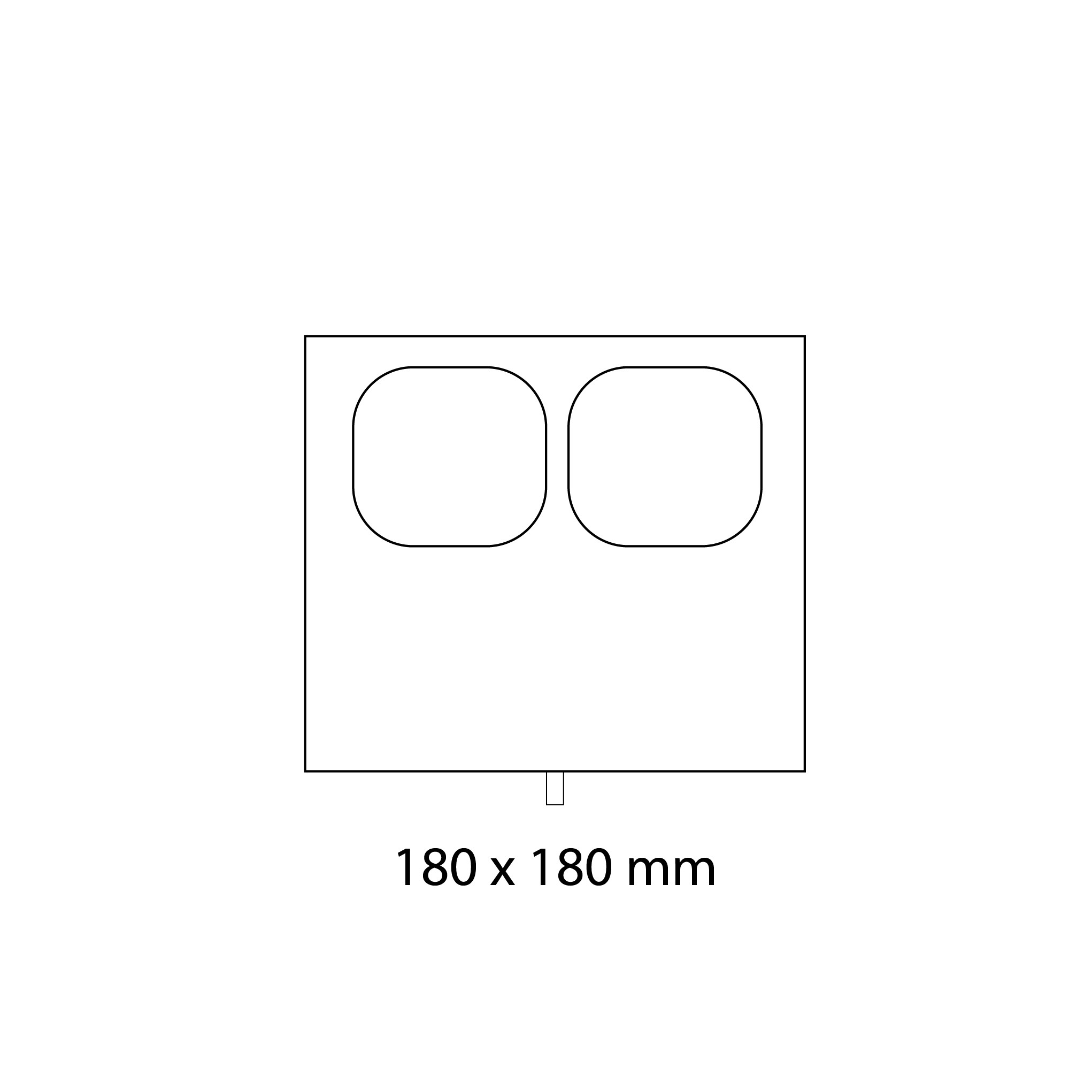 Molde GN2 de 180 × 180 mm, de 2 envases, para termoselladora modelo TS400