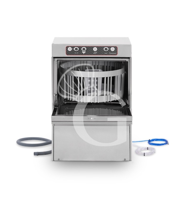 Lavavasos profesional Ø350 mm H210 electromecánico monofásico con dosificador detergente y abrillantador