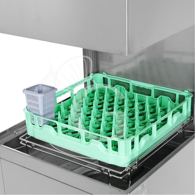 Lavavajillas de cúpula electromecánico con cesta de 500 mm x 500 mm, altura 430 mm