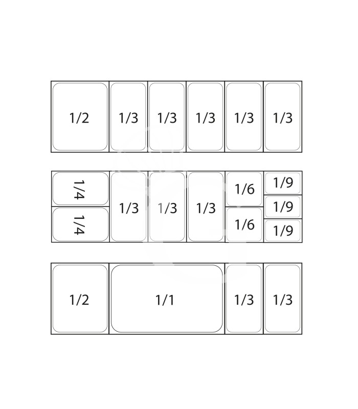 Banco de pizza refrigerado con encimera de granito, 1 puerta, 7 cajones y vitrina con 5 cubetas GN1/3 + 1 cubeta GN1/2