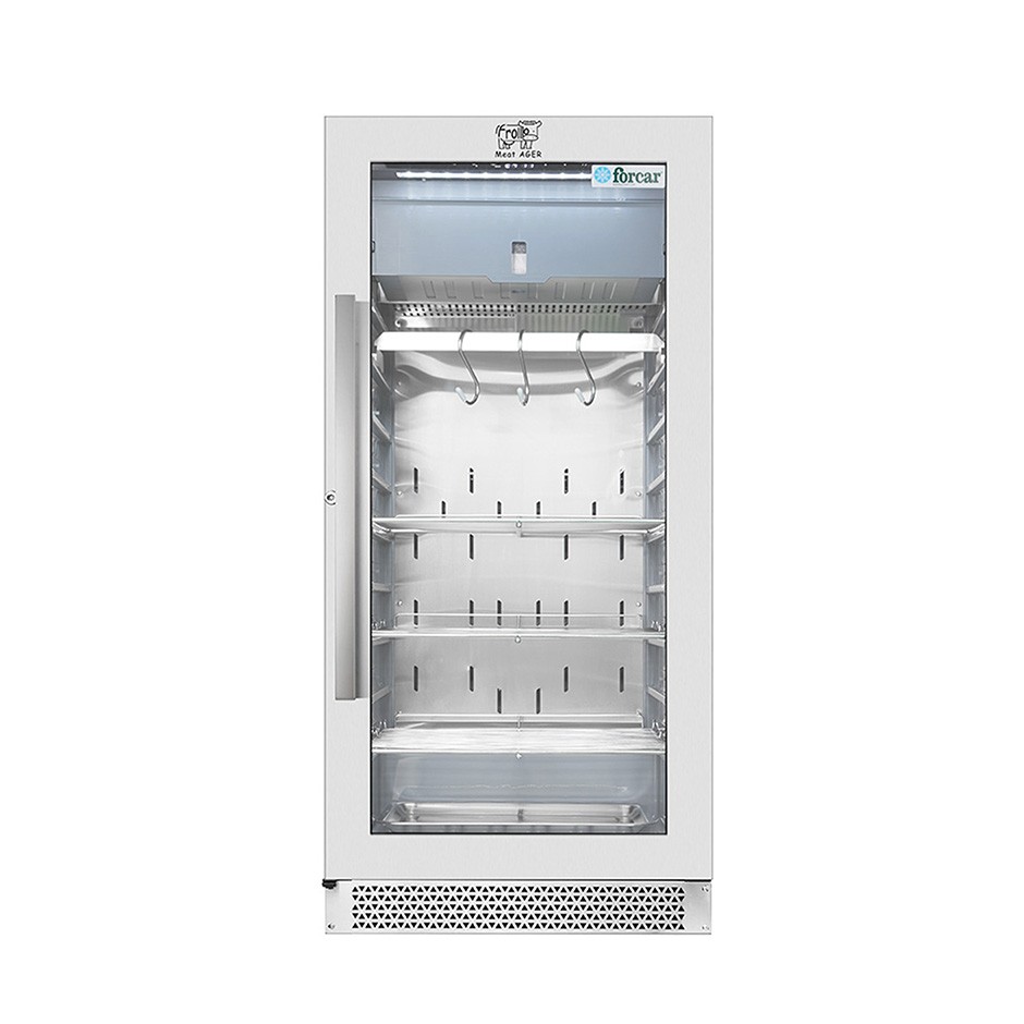 Armario refrigerado profesional para maduración de carne +1°C / +25°C con puerta de vidrio - 233 L