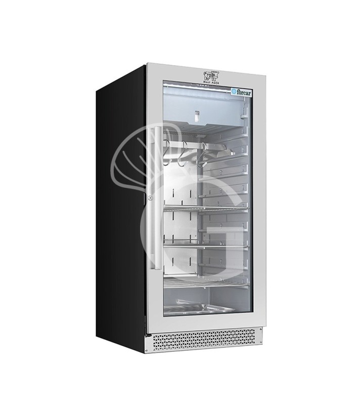 Armario refrigerado profesional para maduración de carne +1°C / +25°C con puerta de vidrio - 233 L