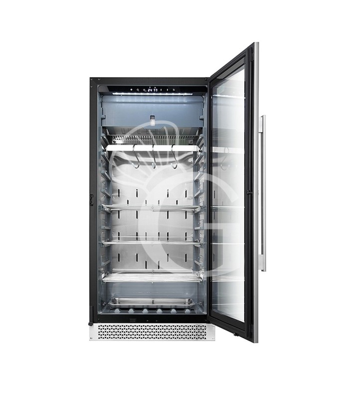 Armario refrigerado profesional para maduración de carne +1°C / +25°C con puerta de vidrio - 233 L