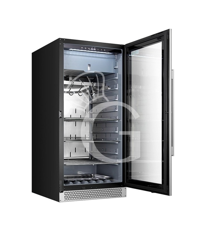 Armario refrigerado profesional para maduración de carne +1°C / +25°C con puerta de vidrio - 233 L