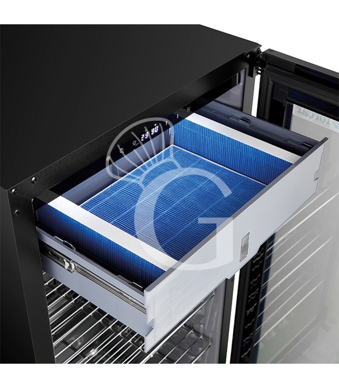 Armario refrigerado profesional para maduración de carne +1°C / +25°C con puerta de vidrio - 233 L