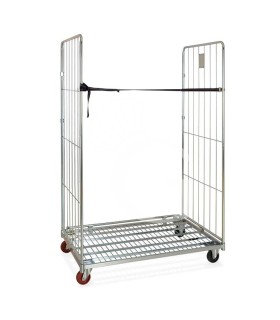 Carro "Roll Container" con base y 2 laterales, equipado con 1 correa – Dimensiones: L 1020 mm x P 810 mm x H 1800 mm.