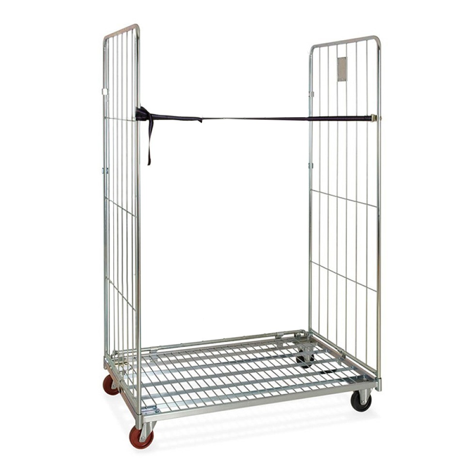 Carro "Roll Container" con base y 2 laterales, equipado con 1 correa – Dimensiones: L 1020 mm x P 810 mm x H 1800 mm.
