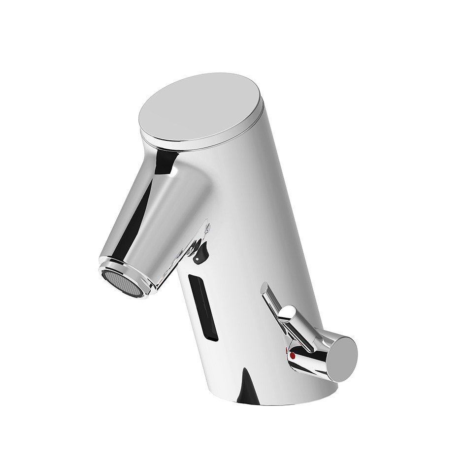 Grifo mezclador con fotocélula para lavabo, caño fijo L 95 mm