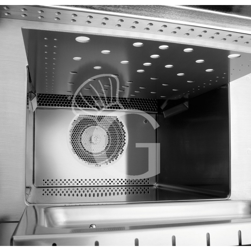 Horno rápido combinado de convección y microondas, con puerta abatible, pantalla táctil y alimentación monofásica