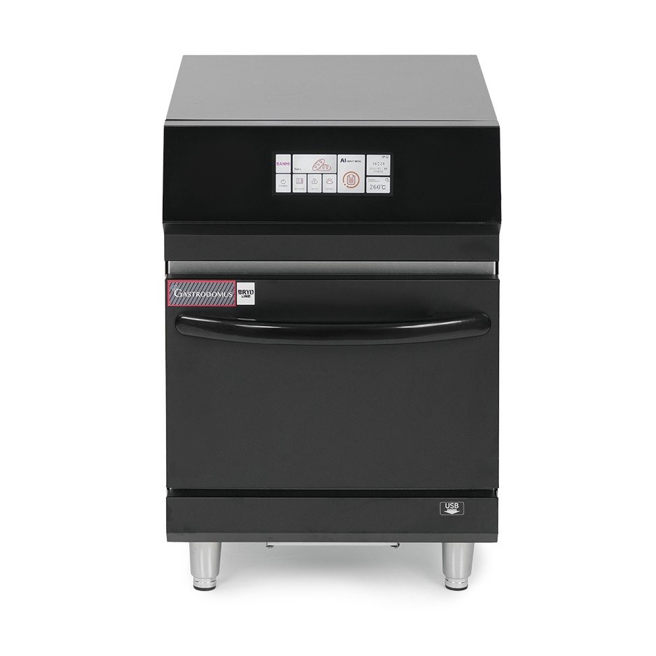 Horno rápido combinado de convección y microondas, con puerta abatible, pantalla táctil y alimentación monofásica