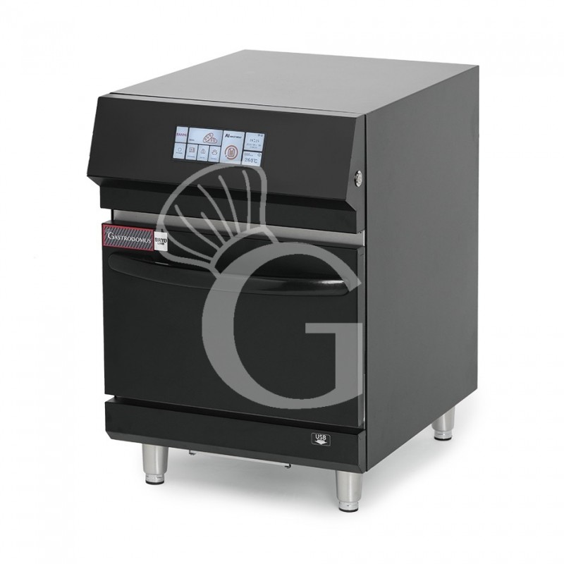 Horno rápido combinado de convección y microondas, con puerta abatible, pantalla táctil y alimentación monofásica
