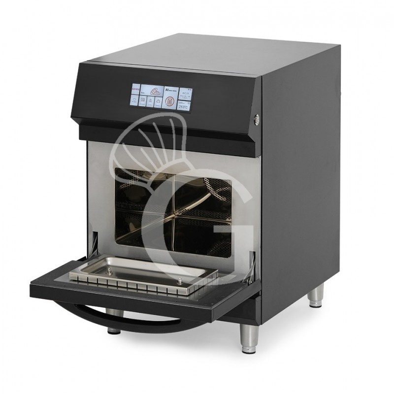 Horno rápido combinado de convección y microondas, con puerta abatible, pantalla táctil y alimentación monofásica