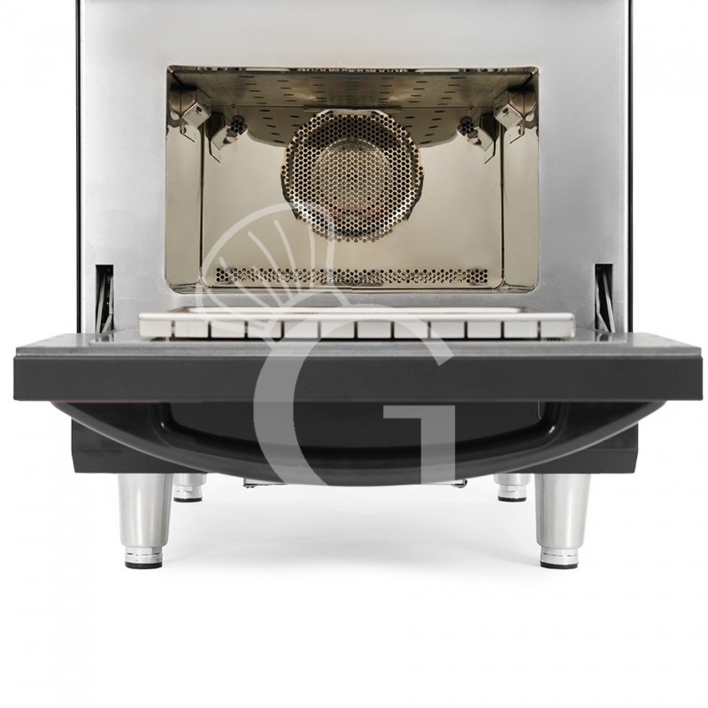Horno rápido combinado de convección y microondas, con puerta abatible, pantalla táctil y alimentación monofásica