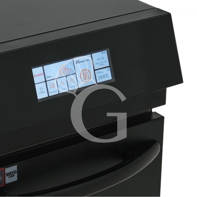 Horno rápido combinado de convección y microondas, con puerta abatible, pantalla táctil y alimentación monofásica