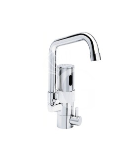 Grifo mezclador con fotocélula para fregadero con caño giratorio L 140 mm