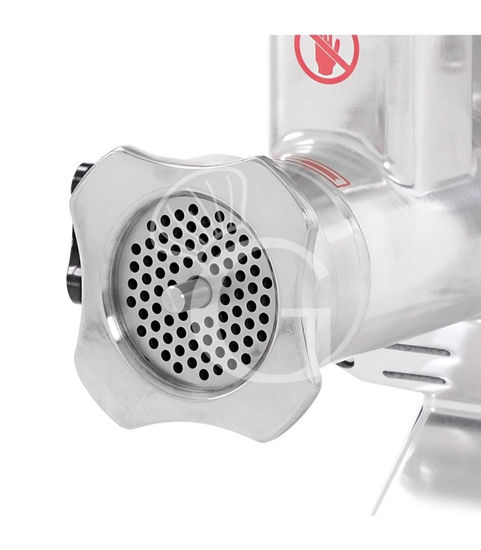 Picadora de carne monofásica con unidad de picado de acero de 300 kg/h - L 220 mm x P 500 mm x H 400 mm