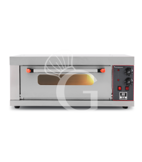Horno pequeño eléctrico 1 pizza diámetro 350 mm 1 cámara control mecánico temperatura 350°C potencia 3,2 Kw