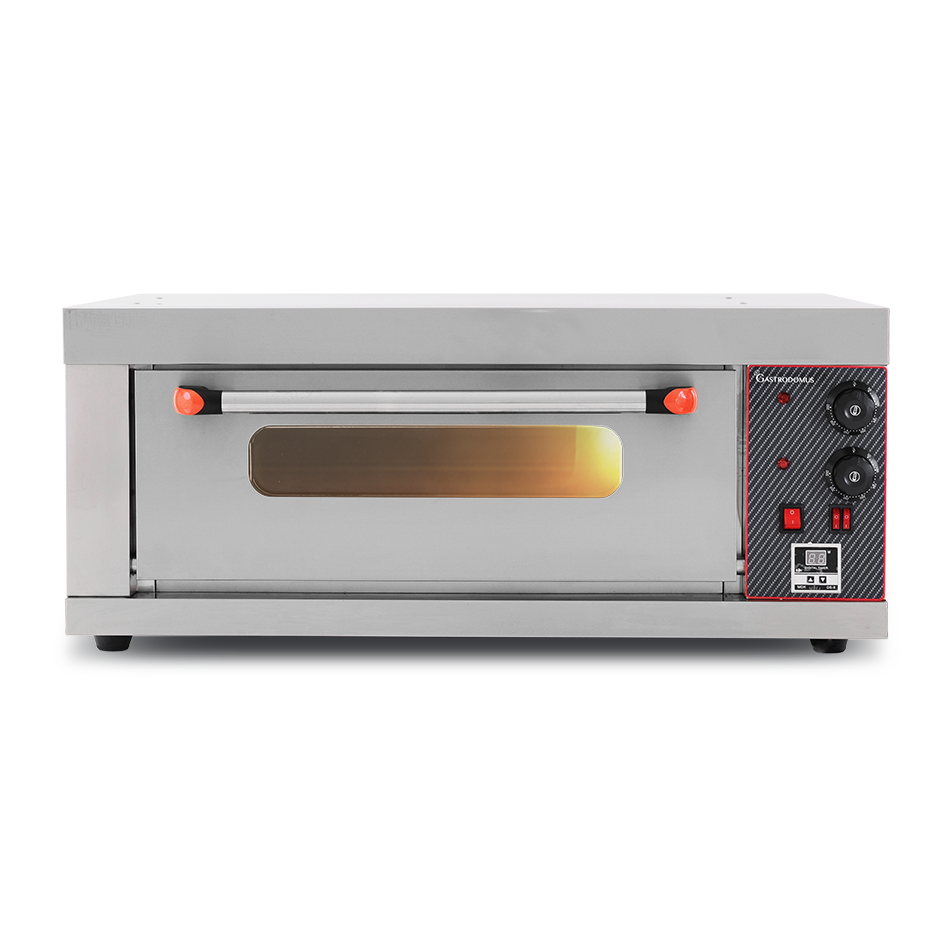 Horno pequeño eléctrico 1 pizza diámetro 350 mm 1 cámara control mecánico temperatura 350°C potencia 3,2 Kw