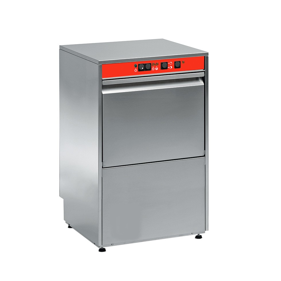 copy of Lavabicchieri Elettromeccanica Monofase cesto 350x350mm x H 250mm dosatore brillantante e detergente installati
