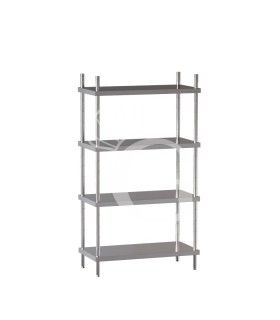Estantería de pie de acero inoxidable 4 estantes, L 1300 x P 400 x A 1800 mm