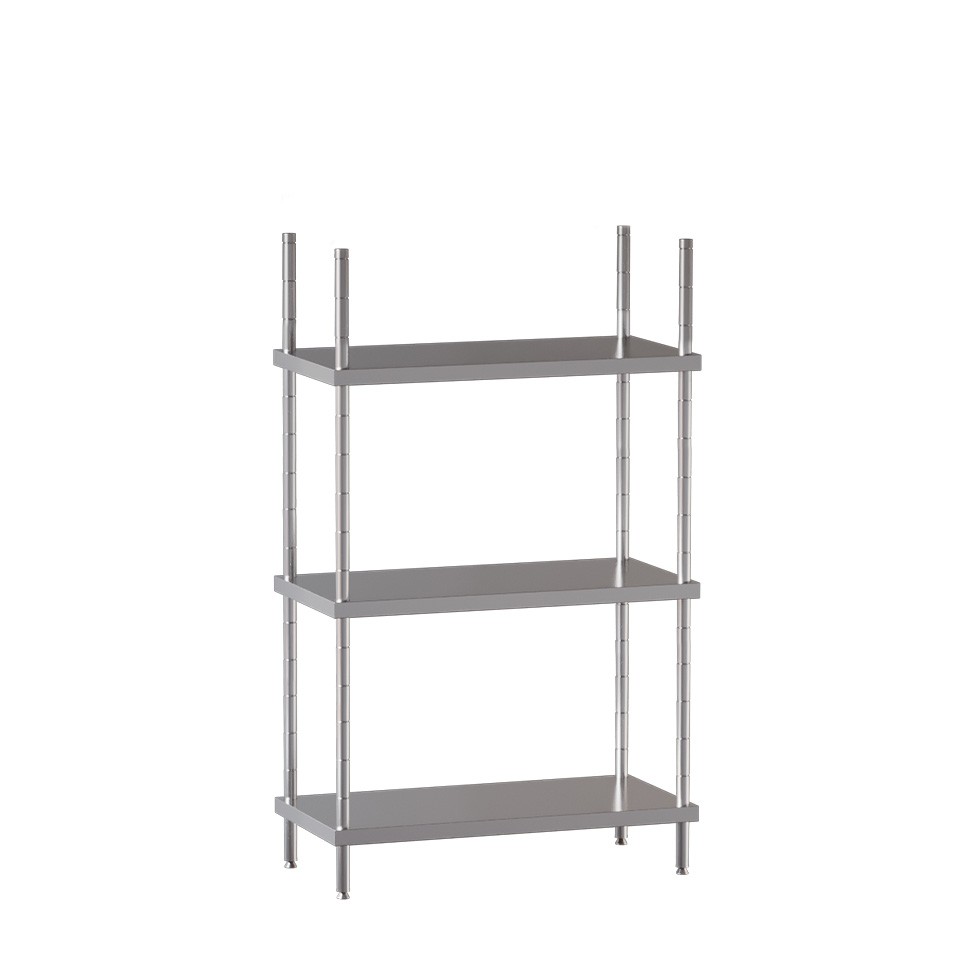 Estantería de pie de acero inoxidable 4 estantes, L 1400 x P 500 x A 1500 mm