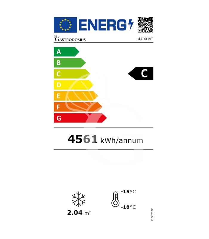 Vitrina Refrigerada expositora estática para pastelería 450 LT -15°C/-25°C, 4 Lados de vidrio