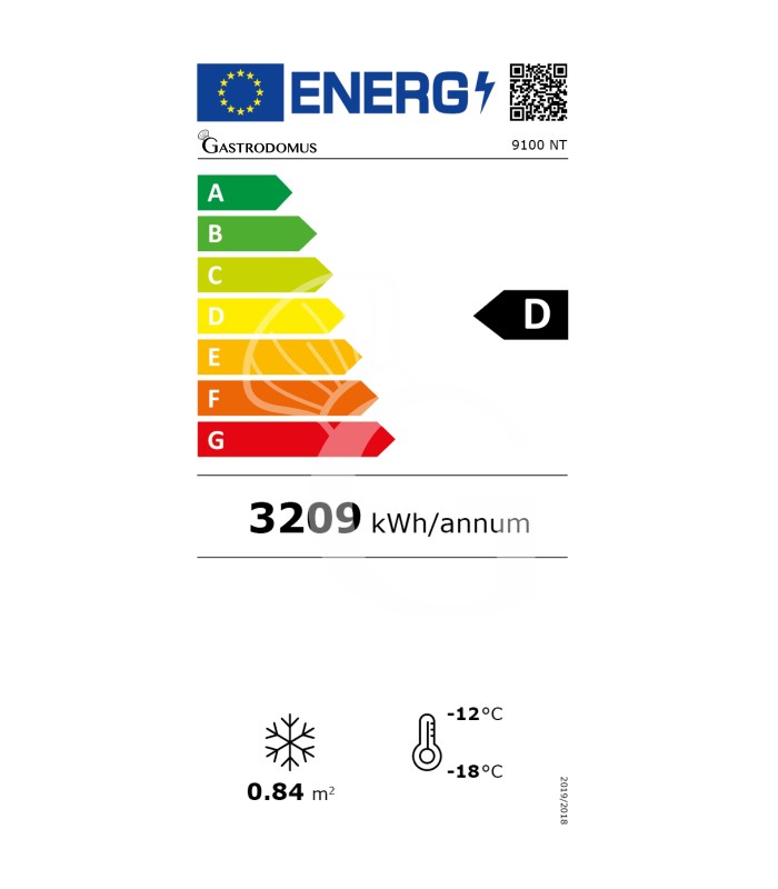Vitrina Refrigerada expositora estática para pastelería 555 LT -15°C/-25°C, 1 Puerta de vidrio