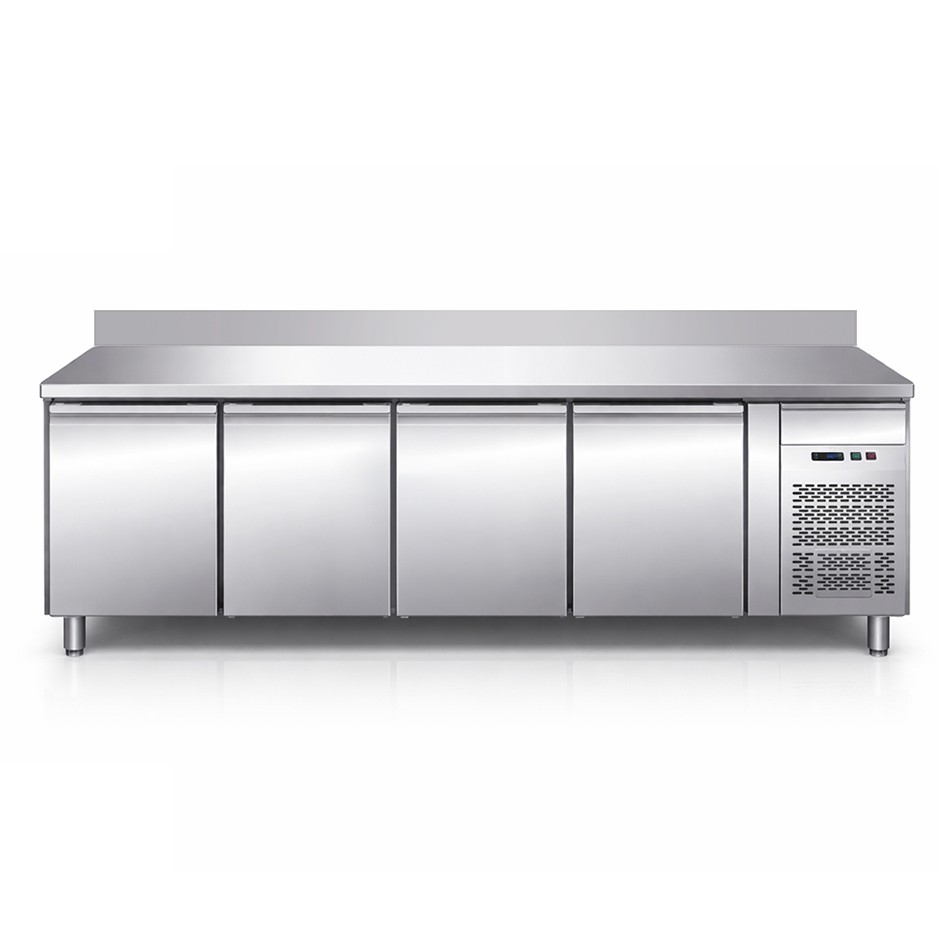 Mesa Refrigerada para gastronomía con peto, 4 Puertas, 700 mm de profundidad y temperatura  -18°/-22°C