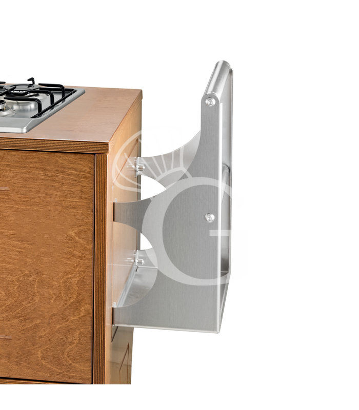 Carro de flambear Trolley en madera recubierta de melamina con 2 quemadores L 1150 mm x P 550 mm x A 1080 mm