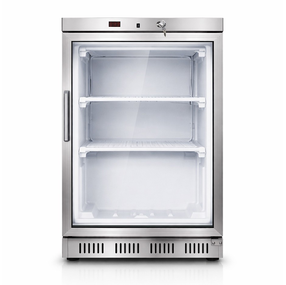 Armario refrigerado estático de acero inox puerta de cristal -18°C/-22°C 130 LT