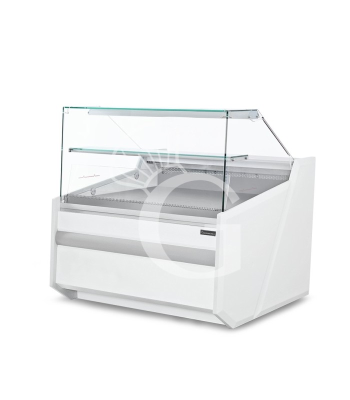 Vitrina Expositiva Ventilada +1°C / +10°C – Ancho 1020 mm, vidrio recto, estante intermedio, Full Optional